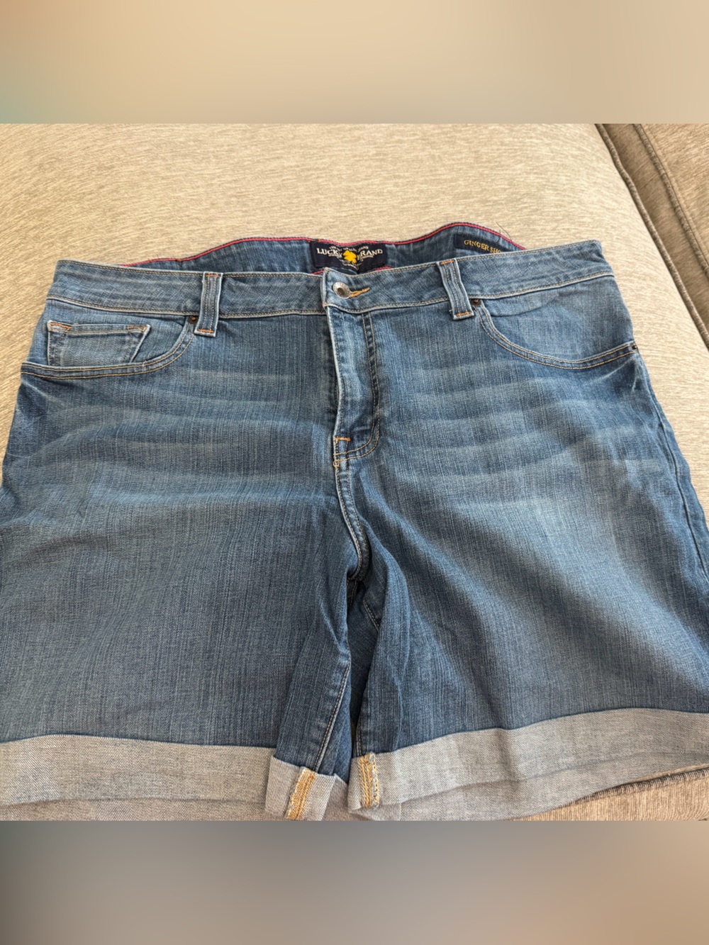 Lucky Brand Blue Cuffed Ginger Jean Shorts 18W